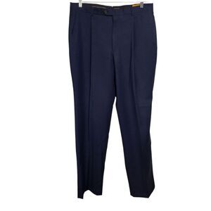 Hickey Freeman 36x33 Dark Blue Loro Piana Rain System Italy Wool Mens Dress Pant